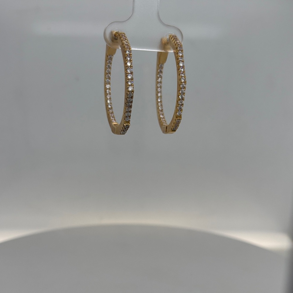 Gold Crystal Hoop Earrings - Women Jewelry